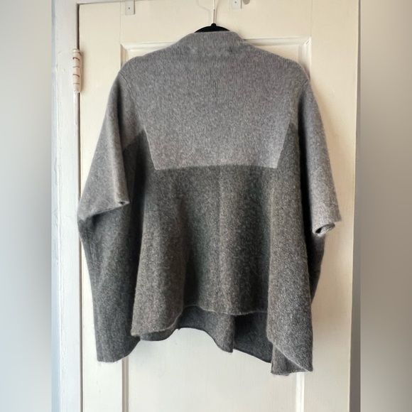 The Elder Statesman Colorblock Cashmere Sweater Poncho Cape - Picture 11 of 12